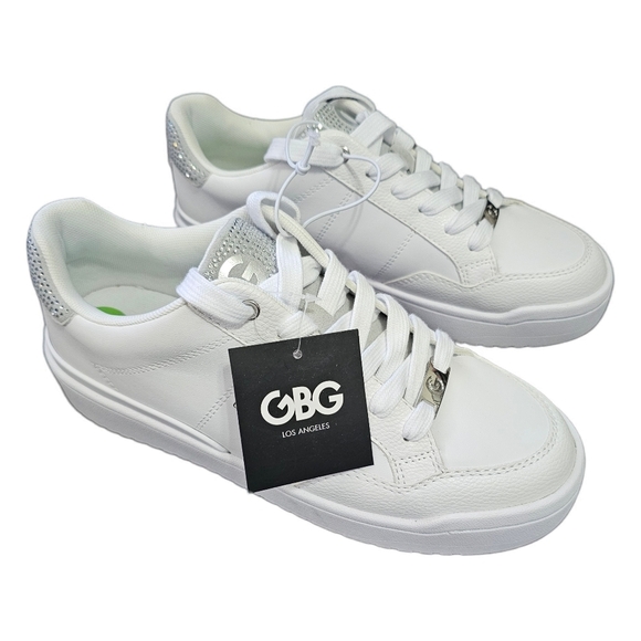 GBG Los Angeles Shoes - GBG Los Angeles Rhinestone White Sneakers Size 9.5 NWT